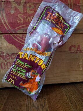 Vtg NEW 1999 McDonald's Disney Tarzan Tantor Elephant Sound Straw Happy Meal